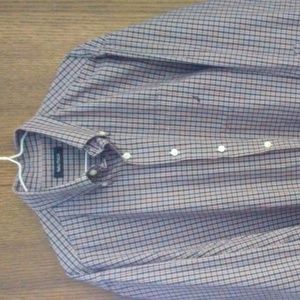 Nautica mens red and blue long sleeve shirt